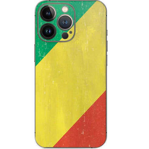 Republic of the Congo Flag Distressed iPhone 13 Pro Skin
